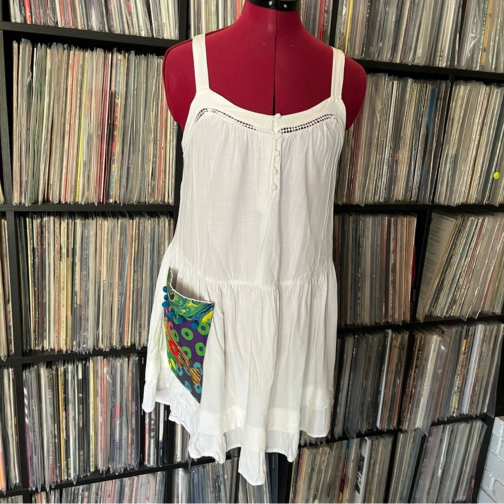 FLUFFHEAD mini dress pocket fishman donuts PHISH upcycled patchwork ⭕️🌈shakedown - Picture 6 of 15